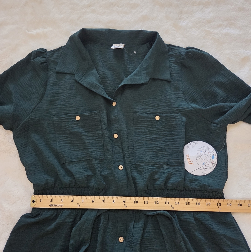 Naif Green Belted Dress Size 2X - Picture 7 of 9